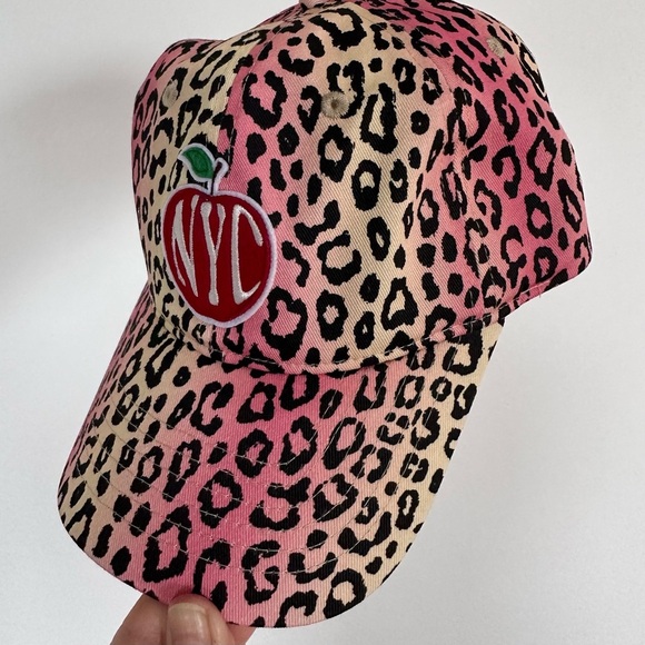 Urban Outfitters Coney Island Picnic NYC pink Cheetah Dad Hat baseball cap - Picture 9 of 10